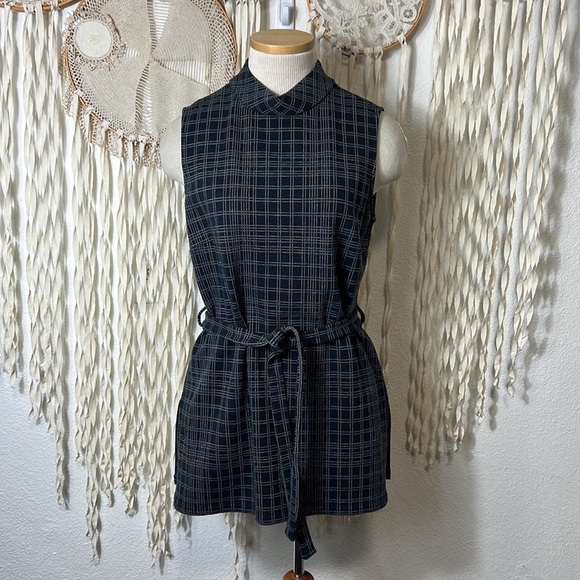 Theory Tops - Theory Mochneck Sleeveless Belted Tunic Size M